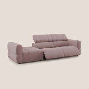 Giotto Divano con terminale e opzione relax elettrico in microfibra effetto velluto impermeabile T09