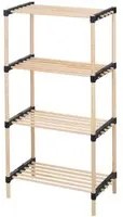 Scaffale Modulare Multiuso Bagno Mensole 4 ripiani Bamb Salvaspazio 48x28x93cm