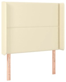 Testiera a led crema 83x16x118/128 cm in similpelle
