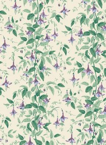 Cole & Son Carta da parati Fuchsia - Mauve and Sea Green on Cream
