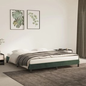 Giroletto Senza Materasso Verde Scuro 160x200 Cm İn Velluto /