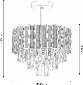 Brilagi - Lampadario a plafone CRISTAL 5xE14/40W/230V Ø 38 cm