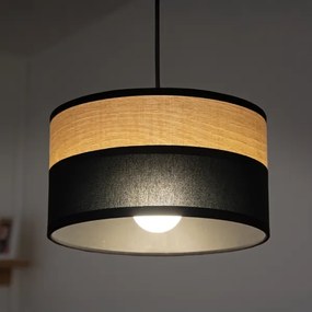 Lampadario a sospensione con cavo ALBA 1xE27/15W/230V Ø 20 cm nero/marrone