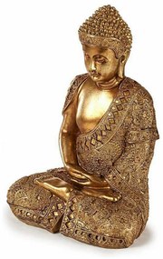 Statua Decorativa Buddha Seduto Dorato 18 x 33 x 22,5 cm (4 Unità)