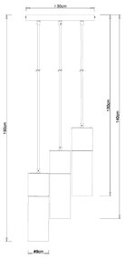 Globo 21000-3HM - Lampadario a sospensione con filo ANNIKA 3xE27/25W/230V diametro 30 cm ottone