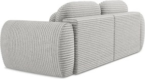 Divano grigio chiaro allungabile/con contenitore con rivestimento in velluto a coste 266 cm Kini – Makamii