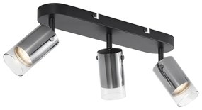 Faretto da soffitto moderno color canna di fucile a 3 luci ruotabile e regolabile - Drain