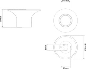 Plafoniera Ø167x130mm GU10 in Gesso Pitturabile Rotonda