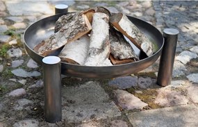 Braciere Da Giardino A Legna Artigianale In Acciaio Design Palma 80 Cm Cook King