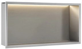 MENSOLA BAGNO LED 30x60 steel brush