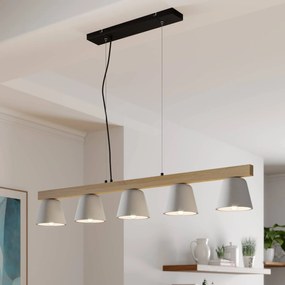Lampada a sospensione Kalinda Lucande, dimmerabile, Alluminio / Grigio / Zincato, Soggiorno / Sala da pranzo, calcestruzzo / cemento, Scandinavo, Lampada a sospensione
