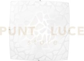 Plafoniera island bianca 4 luci attacco e27 50x50x12cm in vetro sat...