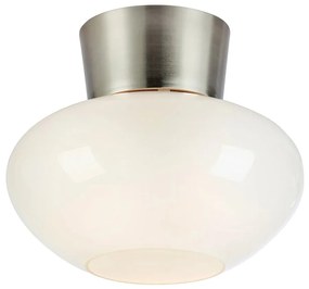 Plafoniera bianca/argentata con paralume in vetro Malaga – Markslöjd