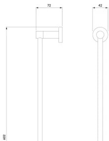 OMNIRES MP60216GR - Appendiabiti da parete MODERN PROJECT 60 cm grafite