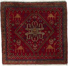 Shiraz Tappeto persiano 60 x 70 Rosso (Iran) Annodato A Mano
