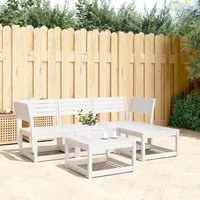 Set Salotto da Giardino 4 pz Bianco in Legno Massello di Pino 3216906