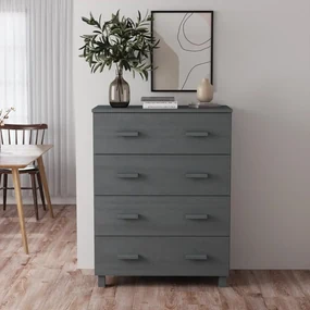 Credenza Hamar Grigio Scuro 79x40x103,5 Cm Legno Massello Pino /