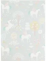 Majvillan Carta da parati True Unicorns - Soft Grey/ Gold/ Pink/ Turquoise/ Yellow/ White