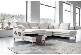 Divano letto angolare beige (angolo destro/"U") Charming Charlie - Miuform