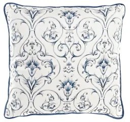 Cuscino DKD Home Decor Azzurro Bianco Quadrato Fiori Neoclassico 45 x 10 x 45 cm