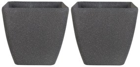 Set di 2 vasi polvere di pietra grigio scuro 49 x 49 x 49 cm ZELI Beliani