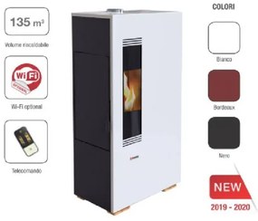 Stufa a pellet ad aria 5 kW ventilazione frontale Mini King 5 bordeaux