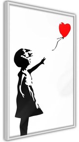 Poster  Banksy: Girl with Balloon I  Cornice Quadri Cornice d'oro con passe-partout, Larghezza x Altezza Home decor 20x30