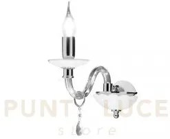 Applique livia 1 luci bianco- trasparente e cromo attacco e14 l.12cm