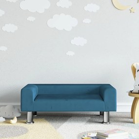Divano Per Bambini Blu 70x45x26,5 Cm İn Velluto /