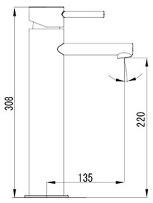 Kamalu - miscelatore lavabo alto modello orian-la