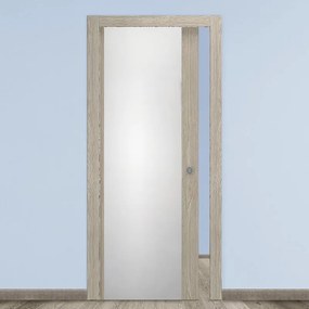 Porta interna scorrevole Swin vetrata in vetro colore rovere corda, L 70 x H 210 cm, apertura reversibile