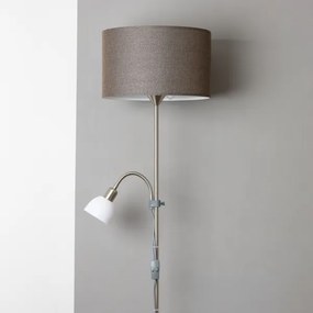 Brilagi - Lampada da terra CERIA 2 in 1 1xE27/100W/230V + 1xE14/25W cromo opaco/marrone