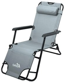 Sedia pieghevole regolabile grigio/nero