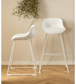 Sgabello da bar bianco (altezza della seduta 76 cm) Tina – Actona