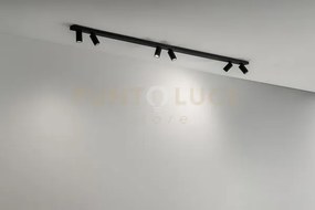 Oddy plafoniera faretto 6 luci in alluminio nero attacco gu10 ori...