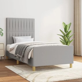 Giroletto Senza Materasso Grigio Chiaro 100x200 Cm Tessuto /