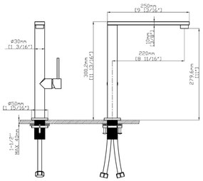 New Line Kt40 Miscelatore alto Cucina Con Cartuccia In Ceramica In Acciaio Inox cromo