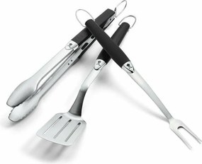 Set Kit Utensili per Barbecue Weber Forchettone Spatola Pinze Accessori bbq
