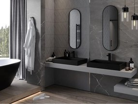 Mexen Loft specchio da bagno ovale 100 x 35 cm, cornice nera - 9851-100-035-000-70