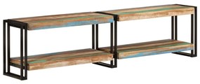 Mobile Porta Tv 160x30x40 Cm İn Legno Massello Di Recupero /