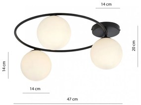 Lampada da soffitto in acciaio SOPRA 3 da interno 3xE14 Colore del corpo Nero e Bianco