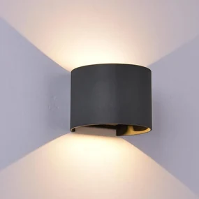 Applique LED moderno da esterno DAVOS ROUND nero IP54, luce bianco caldo 91.6 lumen, MANTRA
