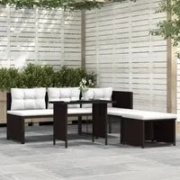 Set Divani da Giardino 4 pz in Polyrattan Marrone 44288