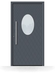 Portoncini in alluminio, grigio antracite RAL 7016, 800 x 1950 mm, isolamento termico, Schüco, modello Foggia, configura individualmente