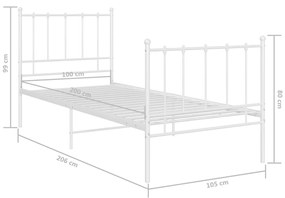 Giroletto Bianco in Metallo 100x200 cm