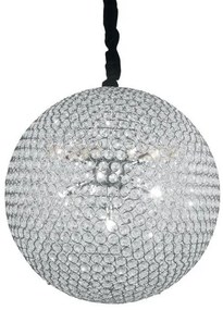 Lampadario a sospensione planet cromo 9 luci attacco g9 50x50x120cm...