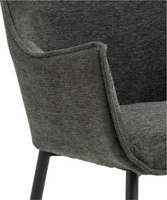 Sedia da pranzo grigio scuro in imbottito Bonita – Actona