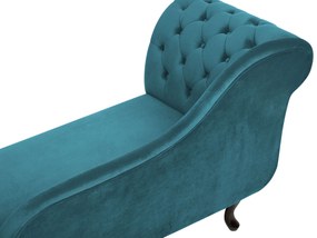 Chaise longue sinistra in velluto verde acqua NIMES Beliani