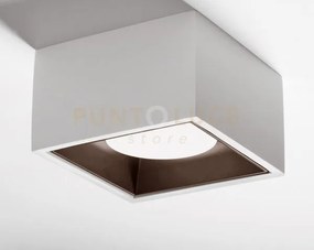 Nasso soffitto 1 luce quadrata bronzo 12x12cm attacco gx53 in gesso...