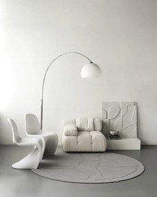 Tappeto rotondo in lana grigia ø 160 cm Morphic Organica - Agnella